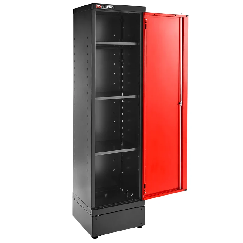 [JLS3-A500PP] Armoire 1 porte pleine, 3 étagères, L 533 x p 506 x h 2060 mm, rouge