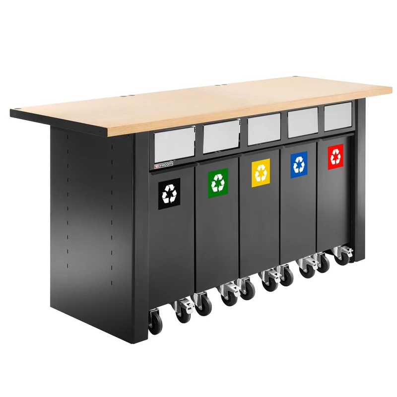 [JLS3-5BINS] Set de 5 containeurs à déchets avec système de trappes