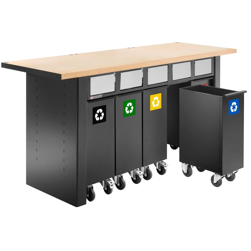 [JLS3-5BINS] Set de 5 containeurs à déchets avec système de trappes