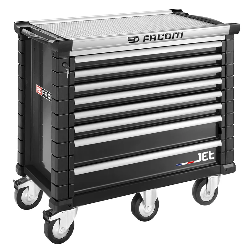 [JET.8NM5A] Servante 7 tiroirs, L 948 x h 421 mm, 5 modules par tiroir, plateau 0,46m²