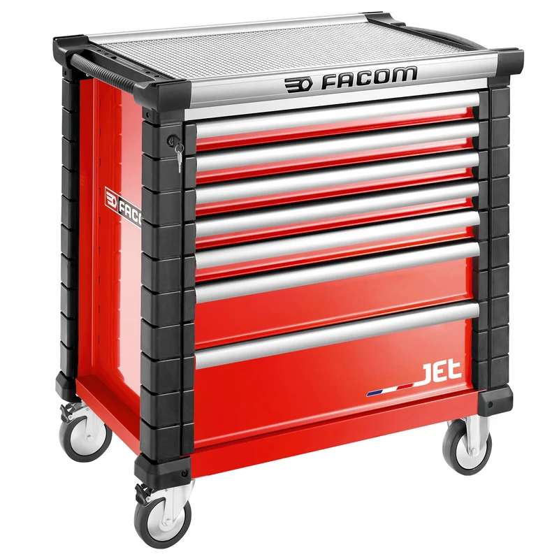 [JET.7M4A] Servante 7 tiroirs, L 759 x H 421 mm, 4 modules par tiroir, plateau 0,37m²