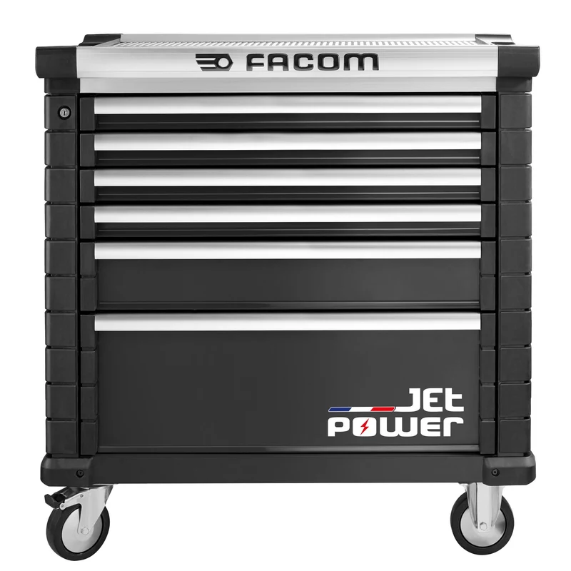 [JET.6NM4APOWER] Servante JETM4 6 tiroirs noire avec tiroir énergisé
