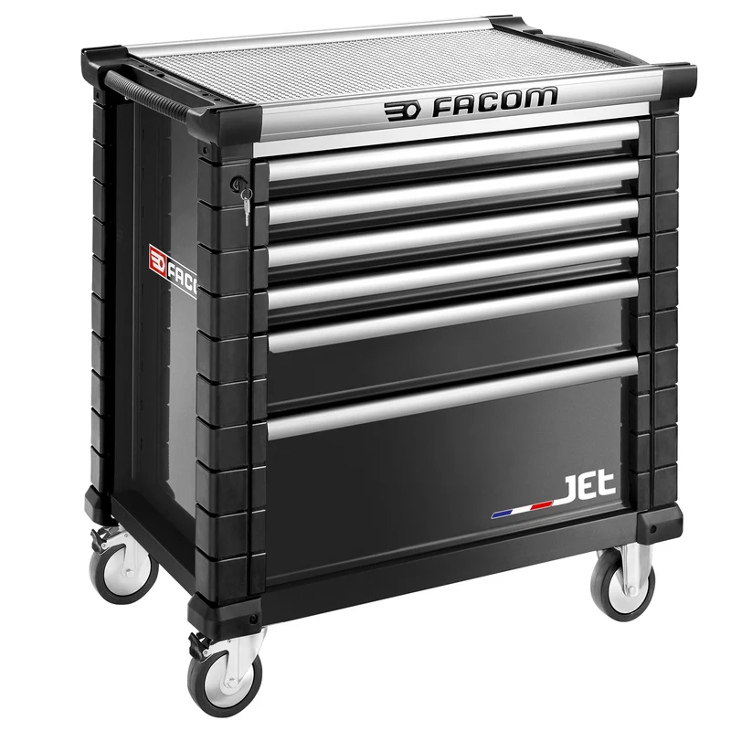 [JET.6NM4A] Servante 6 tiroirs, L 759 x h 421 mm, 4 modules par tiroir, plateau 0,37m²