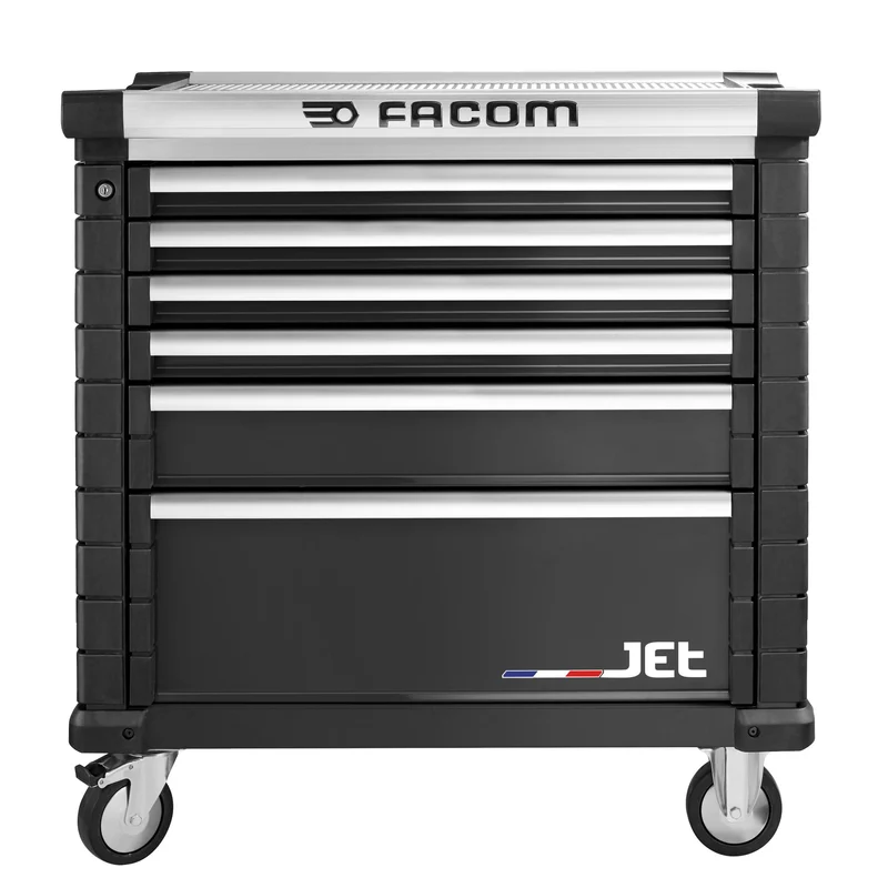 [JET.6NM4A] Servante 6 tiroirs, L 759 x h 421 mm, 4 modules par tiroir, plateau 0,37m²