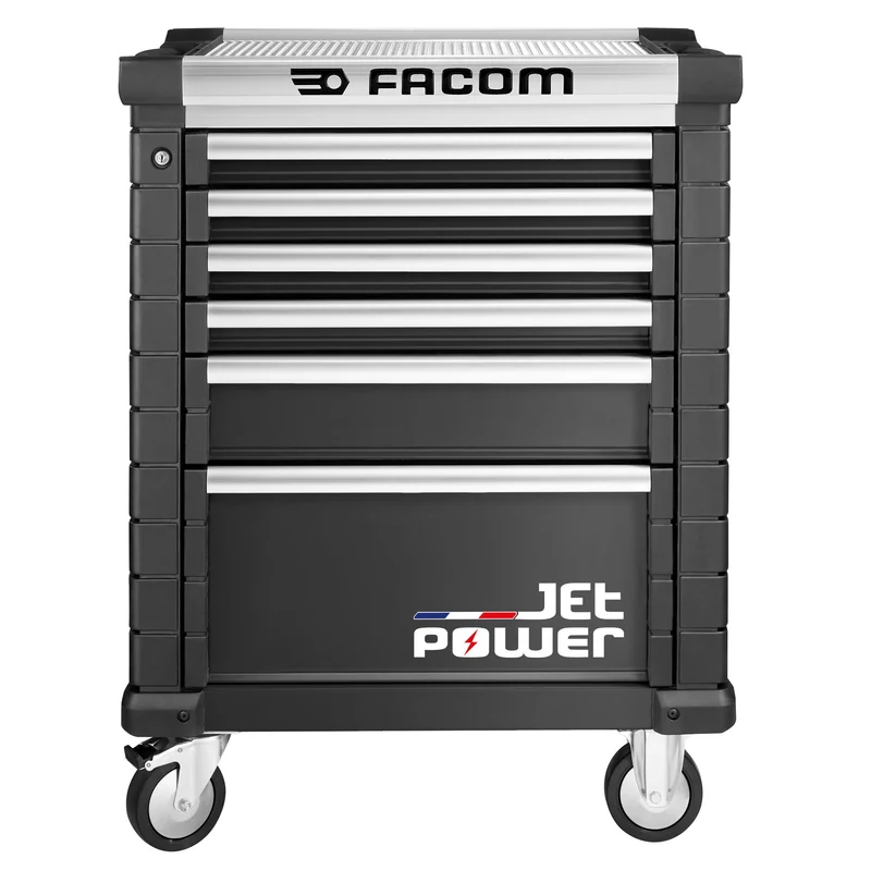 [JET.6NM3APOWER] Servante JETM3 6 tiroirs noire avec tiroir énergisé