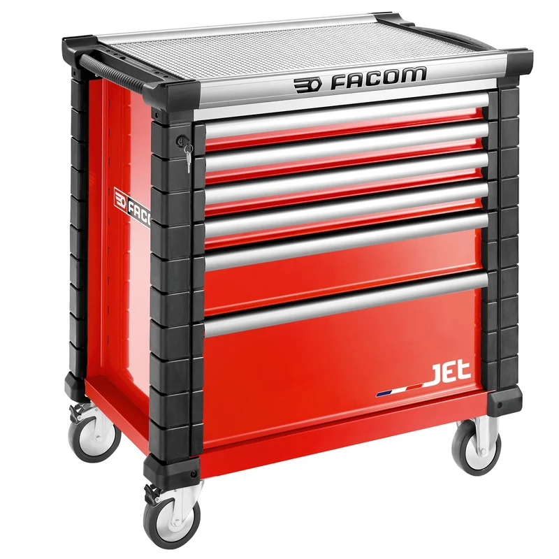 [JET.6M4A] Servante 6 tiroirs, L 759 x H 421 mm, 4 modules par tiroir, plateau 0,37 m²
