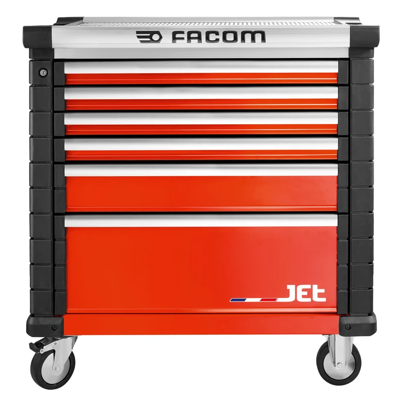 [JET.6M4A] Servante 6 tiroirs, L 759 x H 421 mm, 4 modules par tiroir, plateau 0,37 m²