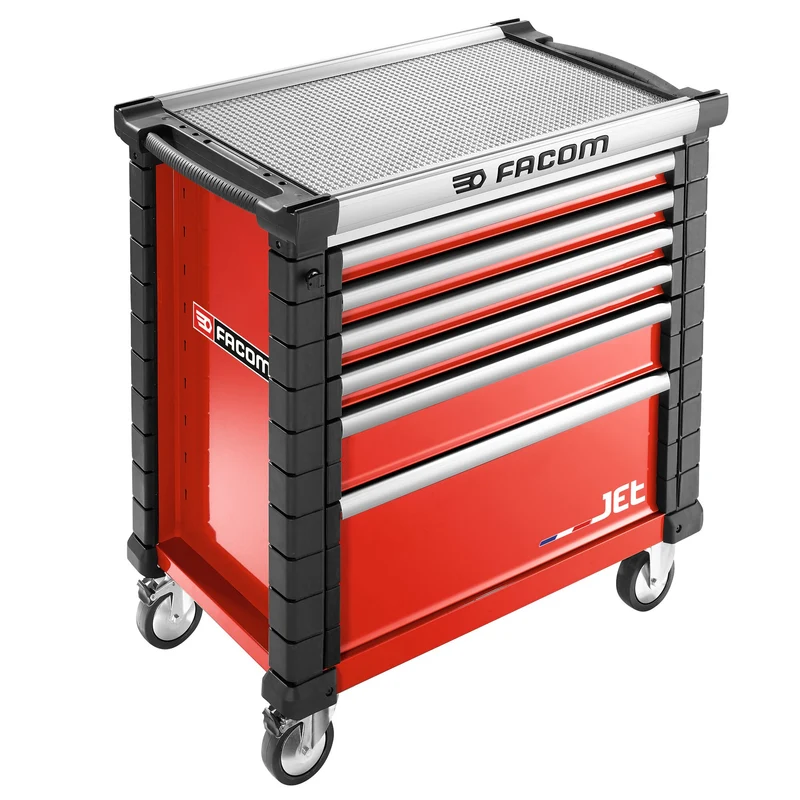 [JET.6M4A] Servante 6 tiroirs, L 759 x H 421 mm, 4 modules par tiroir, plateau 0,37 m²