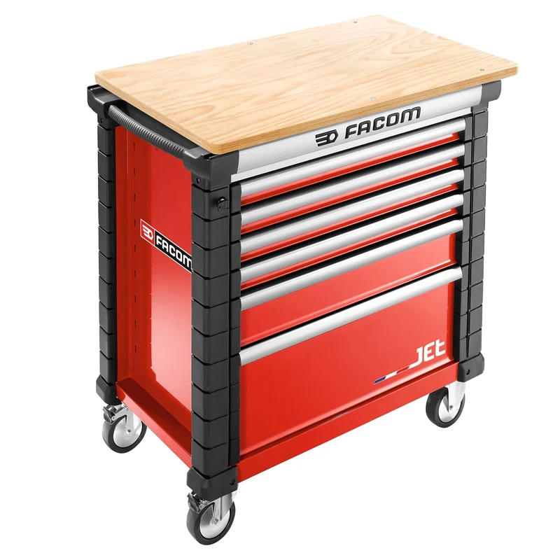 [JET.6M4A] Servante 6 tiroirs, L 759 x H 421 mm, 4 modules par tiroir, plateau 0,37 m²
