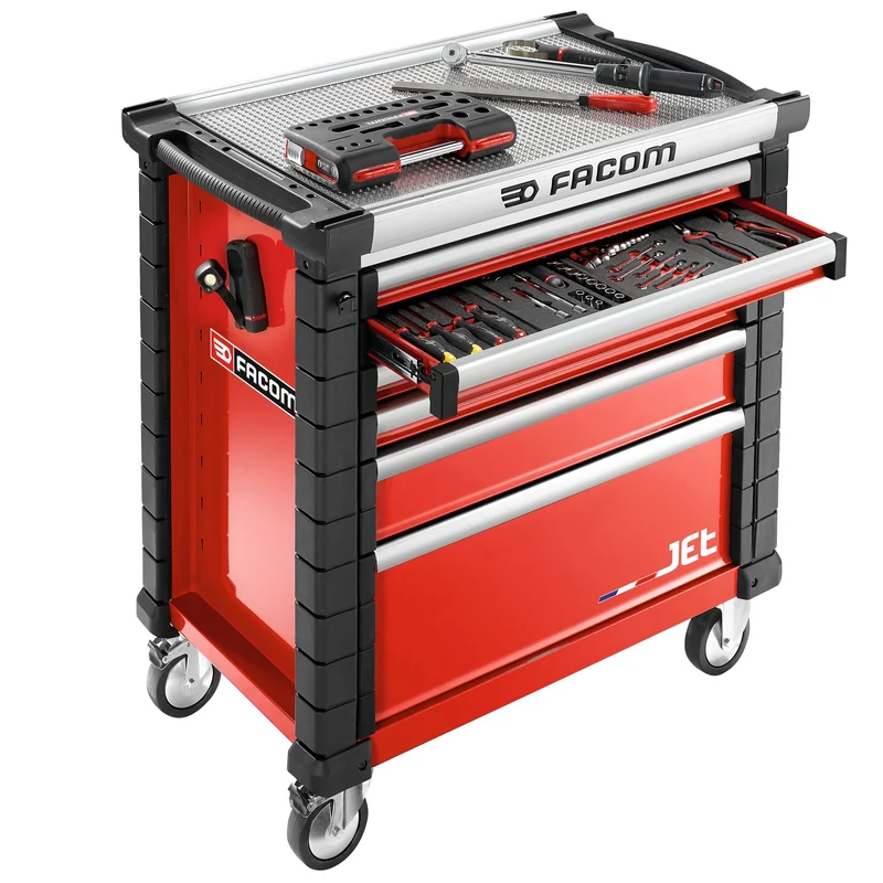 [JET.6M4A] Servante 6 tiroirs, L 759 x H 421 mm, 4 modules par tiroir, plateau 0,37 m²