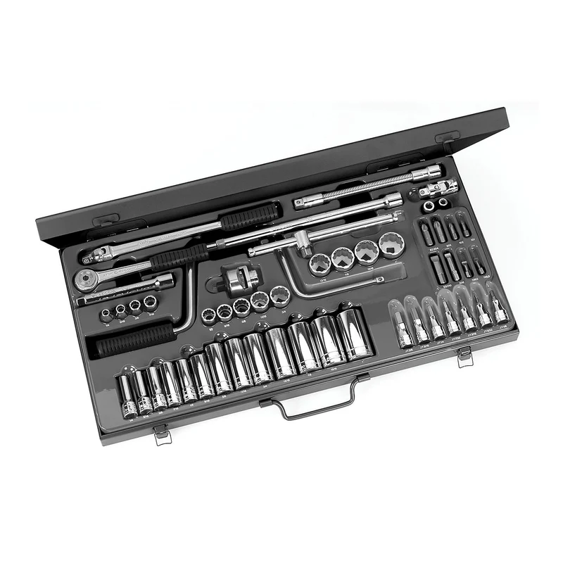 [J.450U] Coffret douilles, 12 pans en pouces, 3/8"