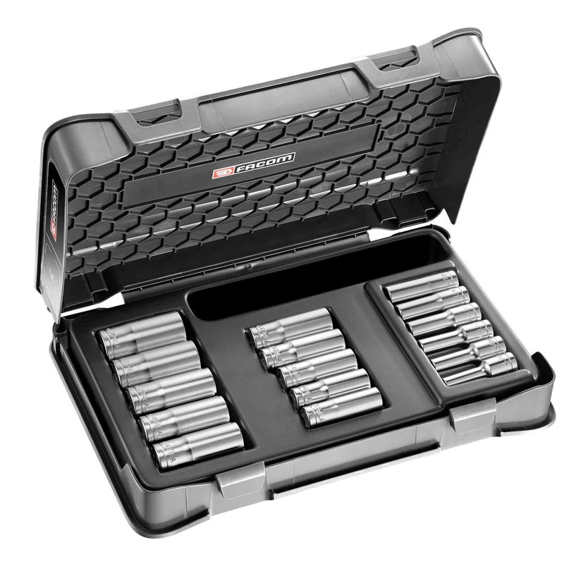 [J.405] Jeu de douilles en coffret MBOX, 3/8", 16 pièces