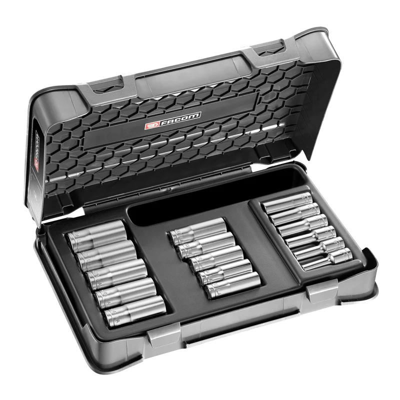 [J.404] Jeu de douilles en coffret MBOX, 3/8", 16 pièces