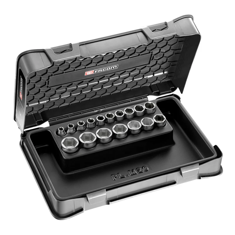 [J.401] Jeu de douilles en coffret MBOX, 3/8", 17 pièces
