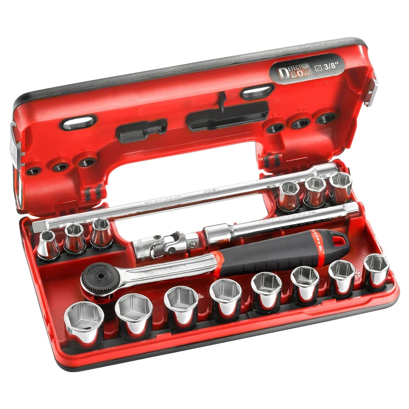 [J.161DBOX1] Jeu de douilles 3/8", livrées en MBOX, 18 pièces