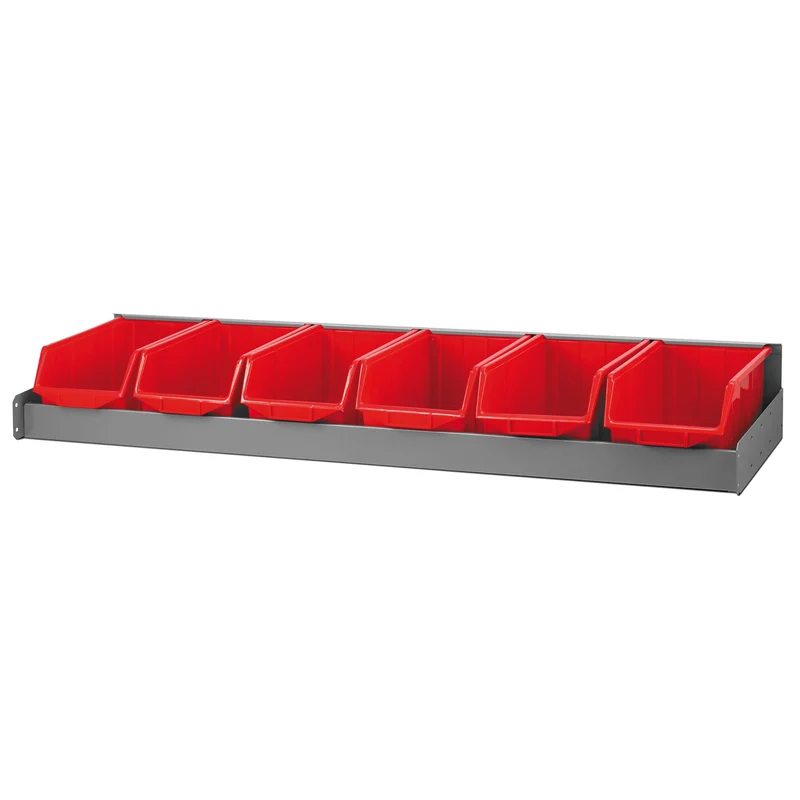 [F50030080] Étagère P 375 mm avec porte bacs et bacs inclus, montants 5003ME, L 1425 x H 90 mm