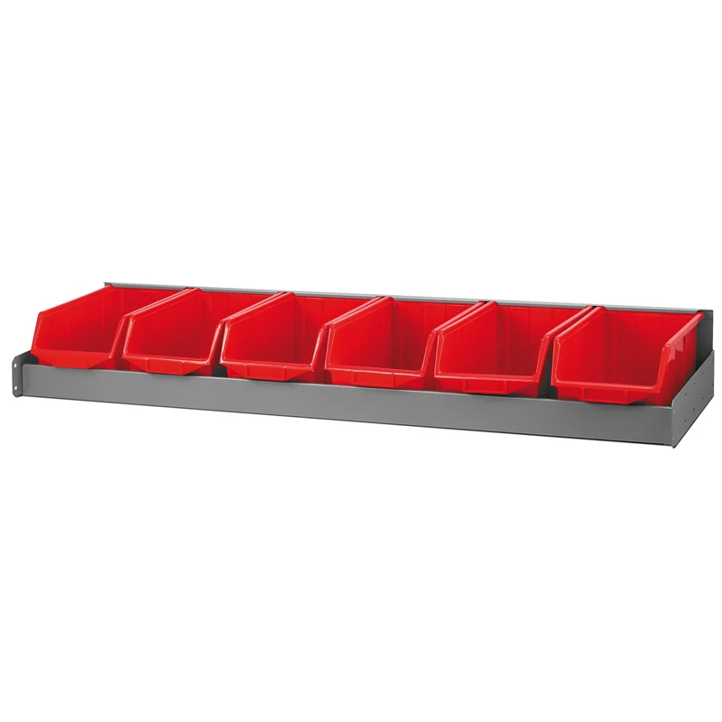 [F50030077] Étagère P 375 mm avec porte bacs et bacs inclus, montants 5003ME, L 682 x H 90 mm