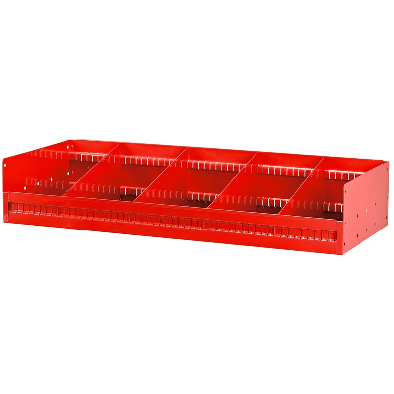 [F50030042] Étagère inclinée P 375 mm, montants 5003ME, 4 séparateurs amovibles, L 930 x H 185 mm