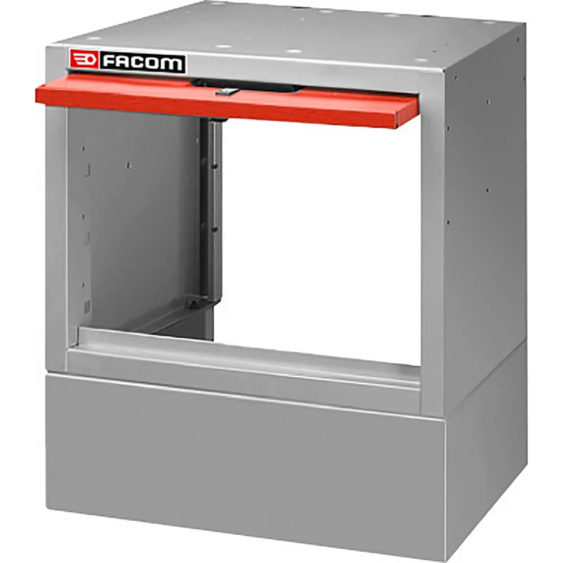 [F50020008] Base petite largeur, passage de roues-porte métal avec serrure, L 495 x H 542 mm