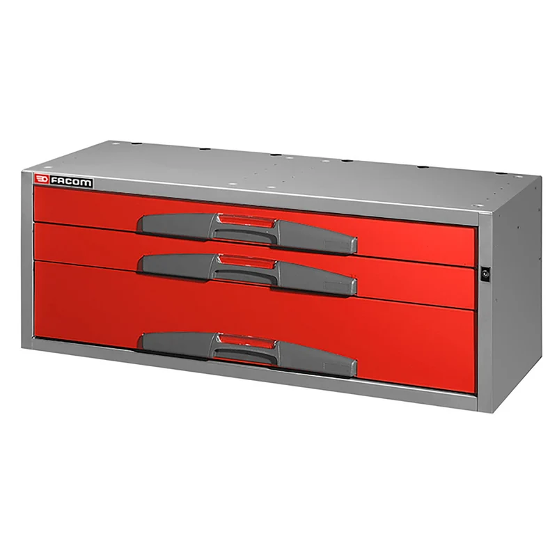 [F50000085] Caisson grande largeur avec 3 tiroirs, 2 x H 75, 1 x H 155, L 990 x H 382 mm