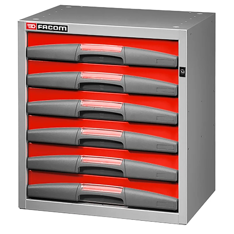 [F50000065] Caisson petite largeur avec 6 tiroirs, H 75, L 495 x H 542 mm