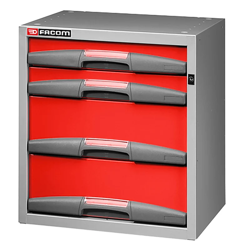 [F50000063] Caisson petite largeur avec 4 tiroirs, 2 x H 75, 2 x H 155, L 495 x H 542 mm
