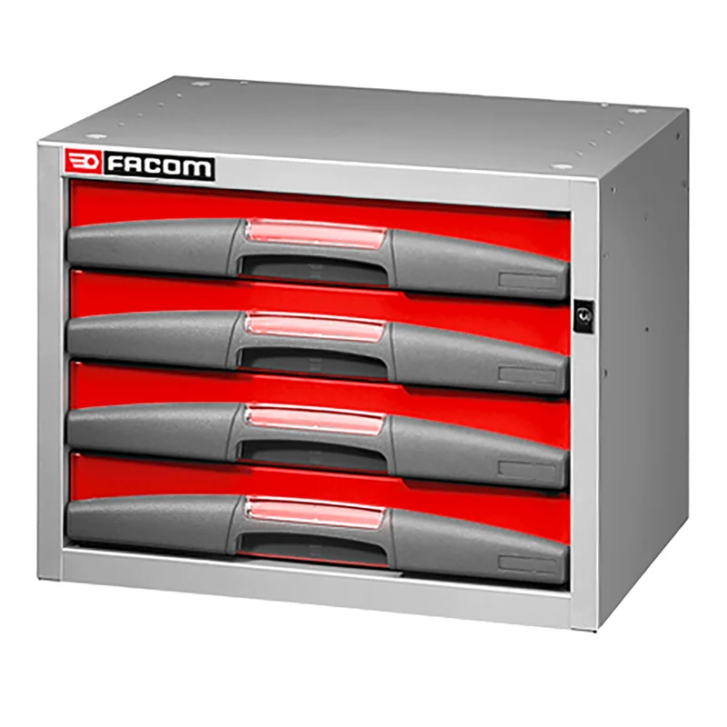[F50000043] Caisson petite largeur avec 4 tiroirs H 75 mm - L 495 x H 382 mm