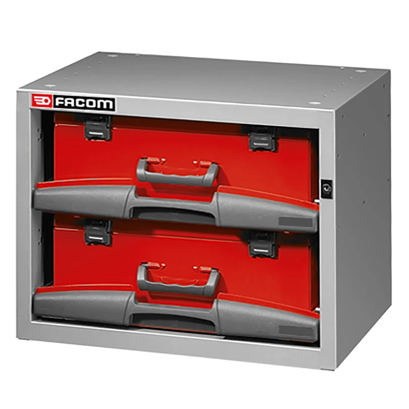 [F50000001] Caisson petite largeur avec 2 valises à emporter, 2 x H 135 mm, L 495 x H 382 mm