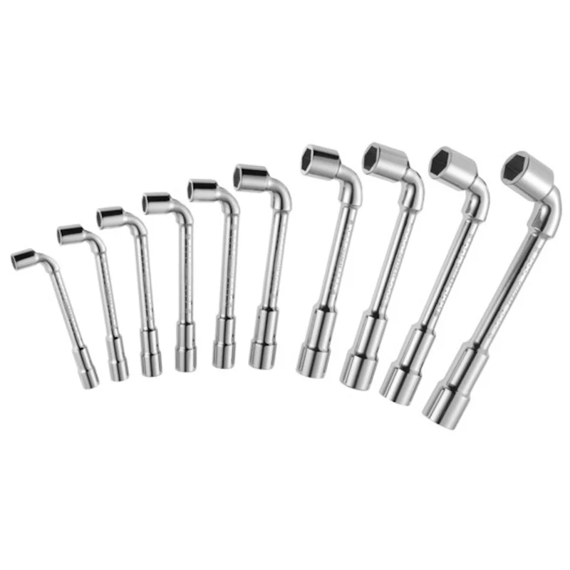 [E117387] Jeu de clés à pipe débouchées, 12 pans x 6 pans, 10 pièces