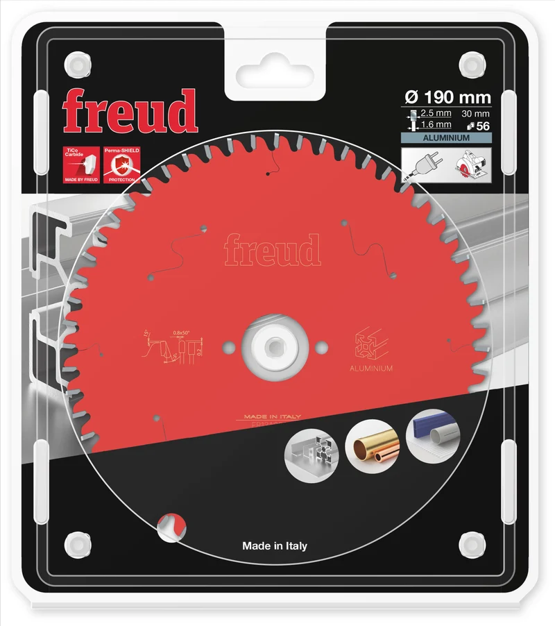 Lame scie circulaire aluminium D190 2,5/1,6 AL30 Z56 TP -5° - F03FS09815 FREUD