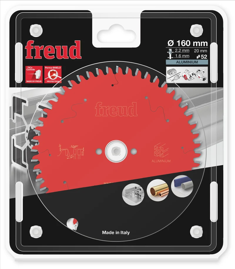 Lame scie circulaire aluminium D160 2,2/1,6 AL20 Z52 TP -5° - F03FS09808 FREUD