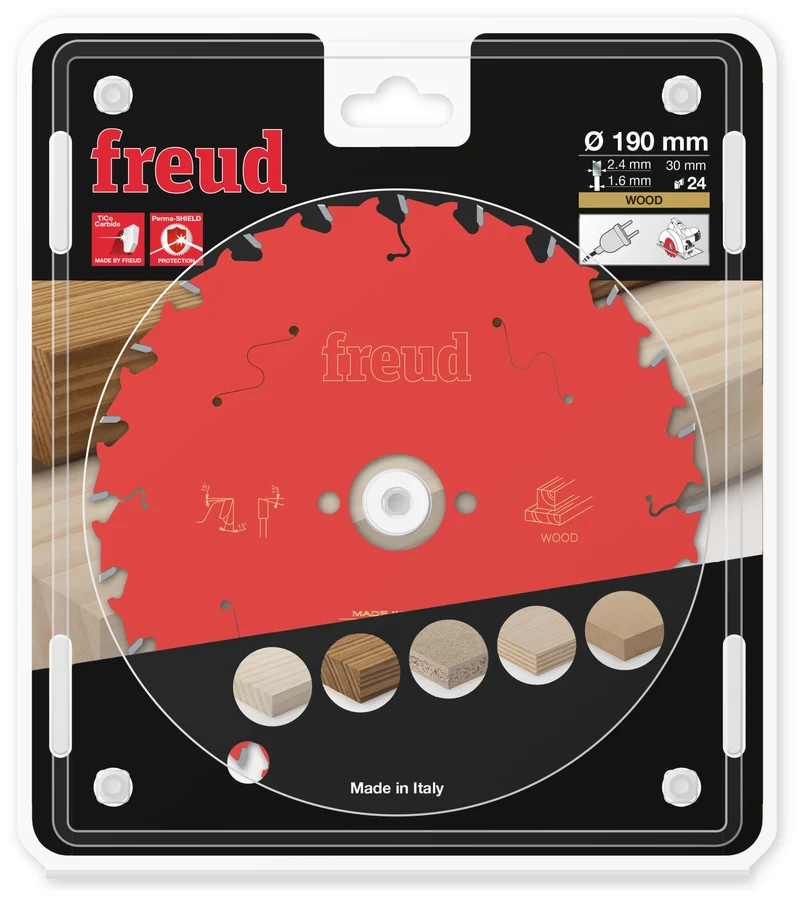 Lame scie circulaire bois D190 2,4/1,6 AL30 Z24 BA 15° - F03FS09717 FREUD