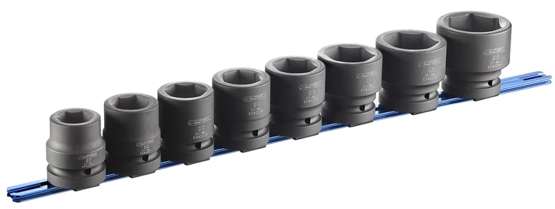 [E041647] Jeu de douilles à impact 1” sur rack, 8 pièces