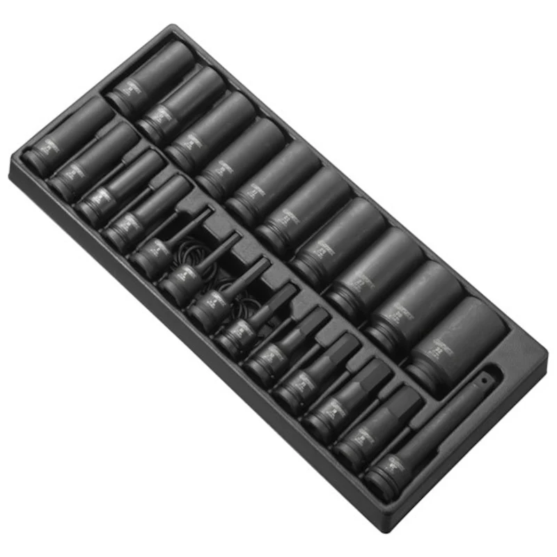 [E041644] Module de douilles longues impact 1/2", 25 pièces