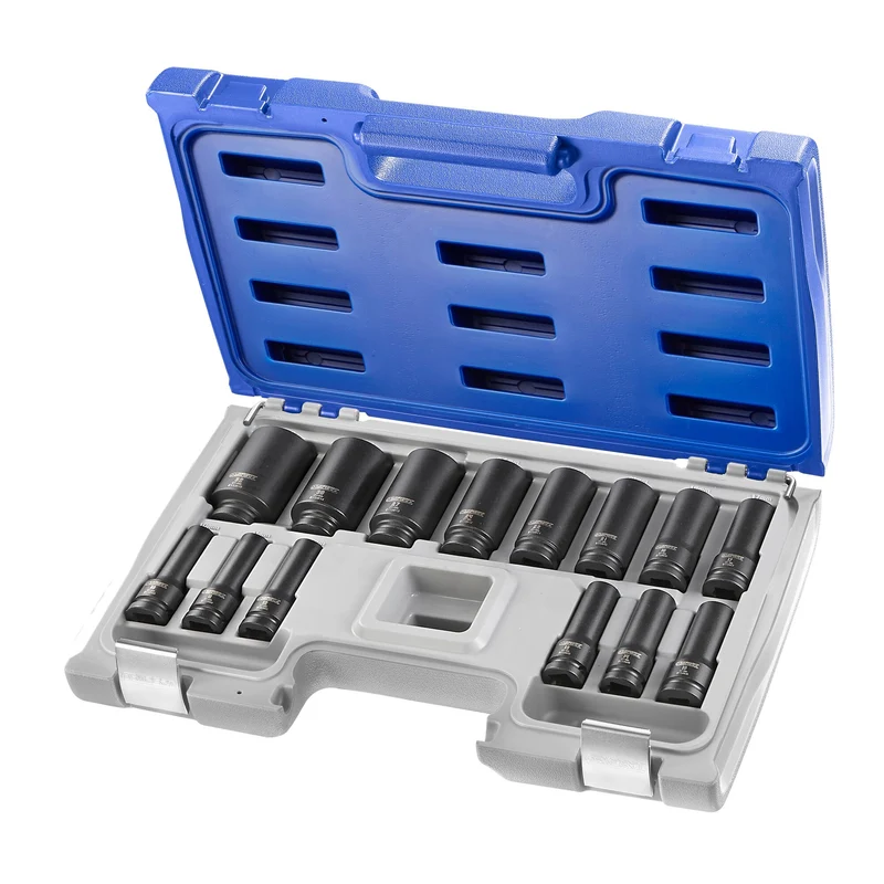 [E041602] Coffret de douilles longues impact 1/2", 14 pièces
