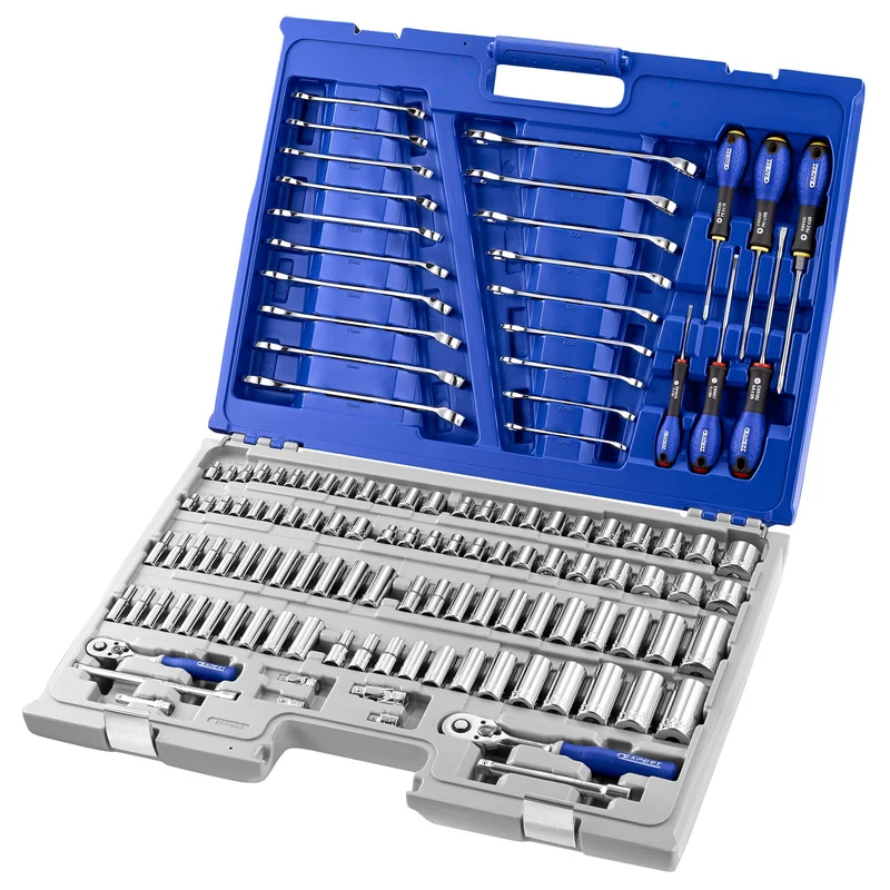 [E034835] Jeu de douilles, 1/4", 3/8", 126 pièces