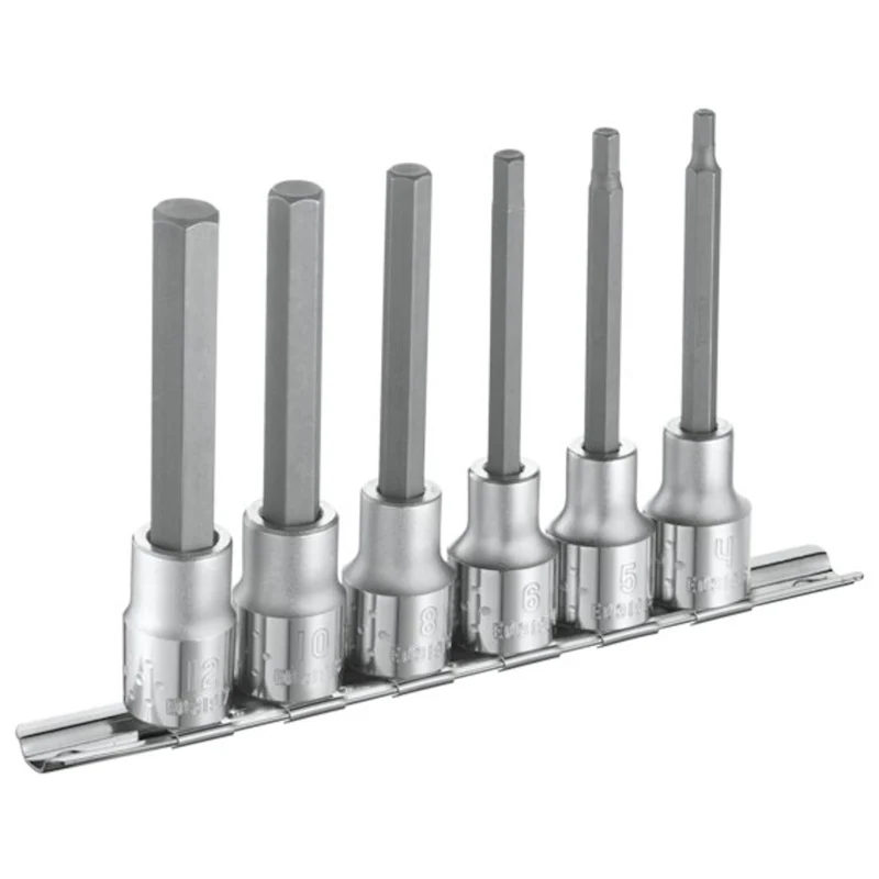 [E032941] Jeu de douilles longues tournevis, 6 pans 1/2", 6 pièces