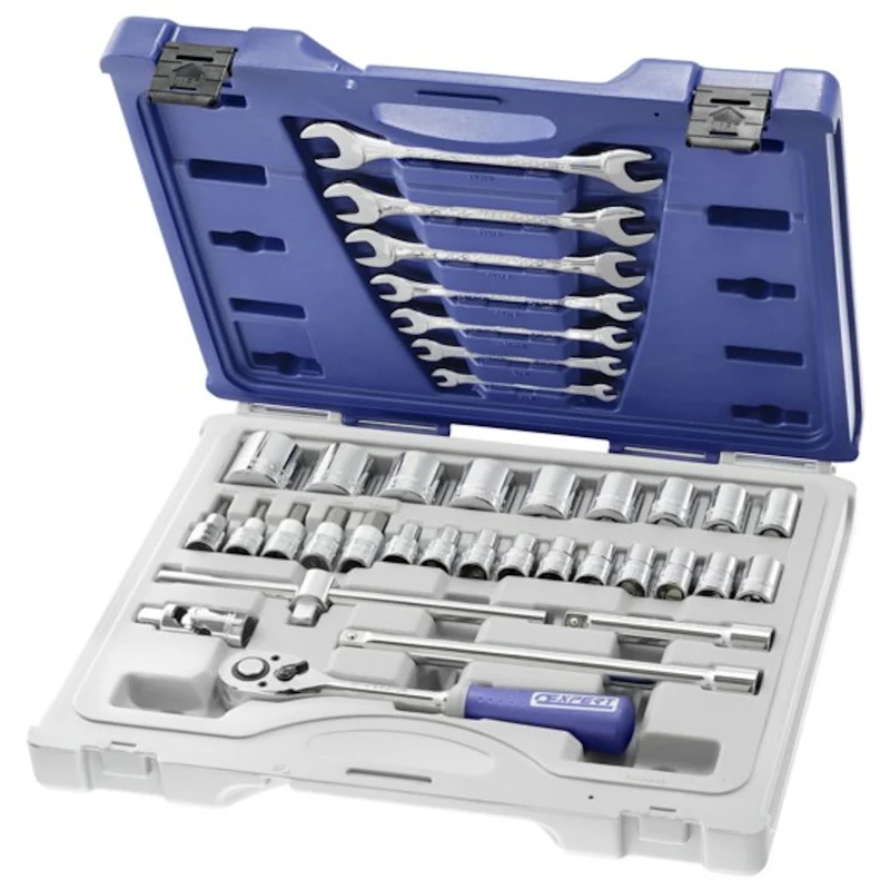 [E032940] Jeu de douilles et accessoires 1/2" mixte, 36 pièces