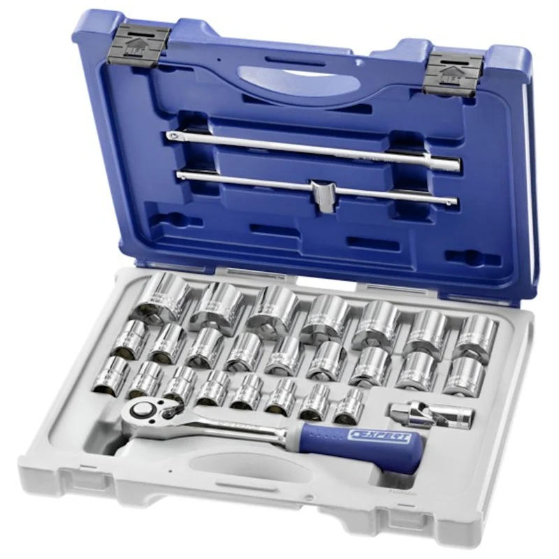 [E032939] Jeu de douilles et accessoires 1/2", métriques, 28 pièces