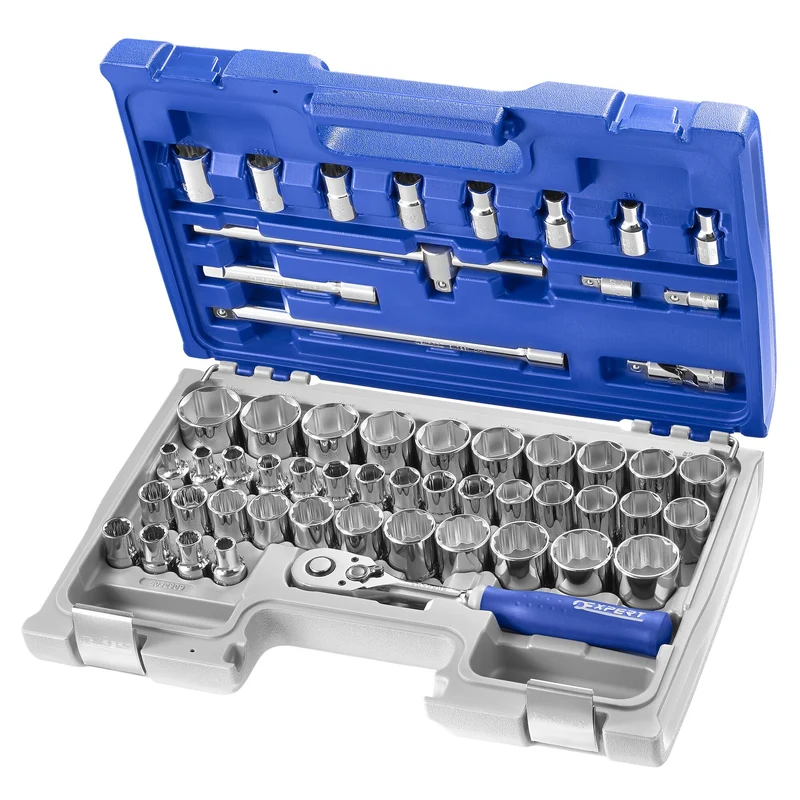 [E032909] Coffret de douilles et accessoires 1/2" mixte, 55 pièces