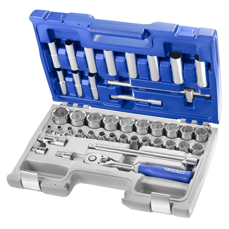 [E032908] Coffret de douilles et accessoires 1/2" métrique, 42 pièces