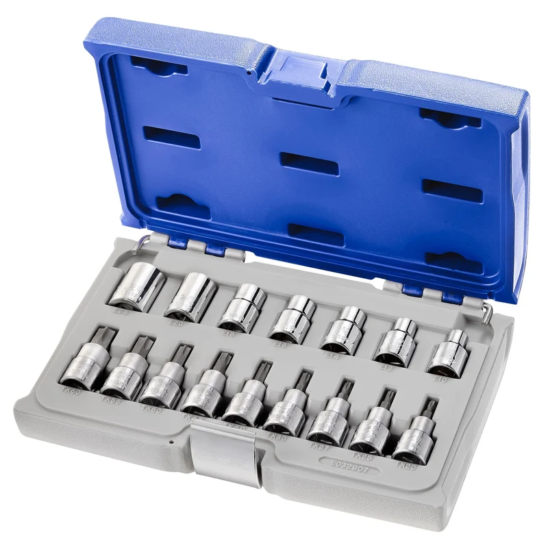 [E032907] Coffret de douilles tournevis TORX® 1/2", 16 pièces