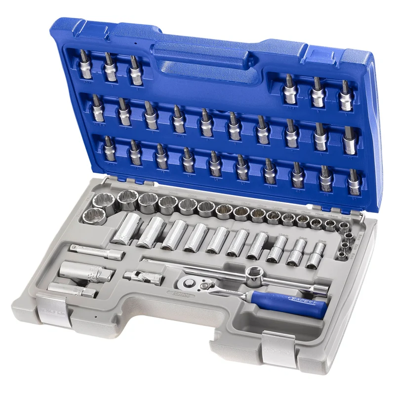 [E031806] Coffret de douilles et accessoires 3/8" métriques, 61 pièces
