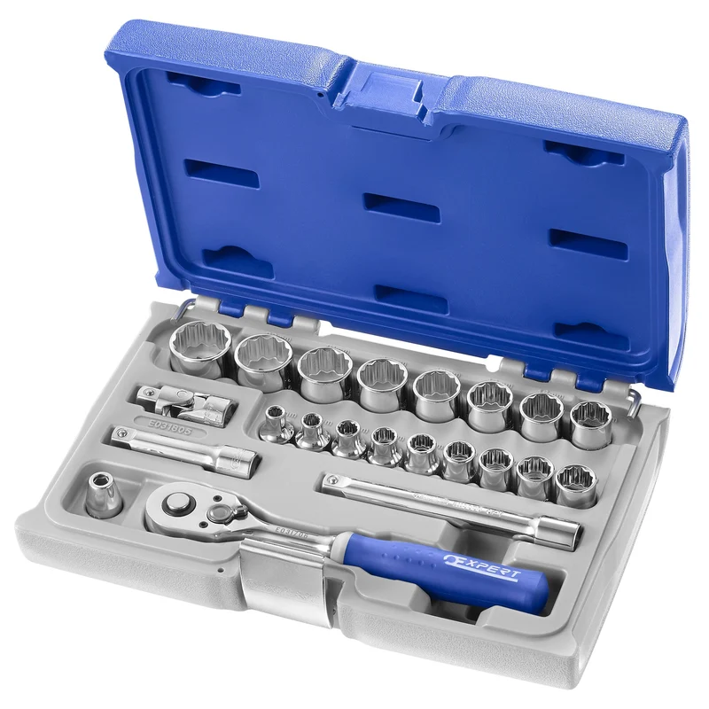 [E031805] Coffret de douilles 3/8" 12 pans, métriques, 22 pièces