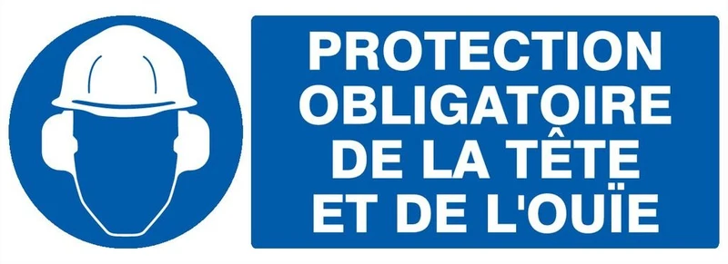 Panneau protection obligatoire de la tête et de l’ouïe 330 x 200 mm - 621505 Sofop