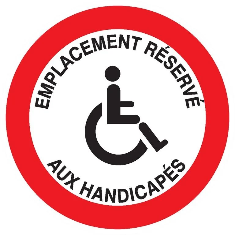 Panneau emplacement réservé aux handicapés diamètre 300mm - 622266 Sofop