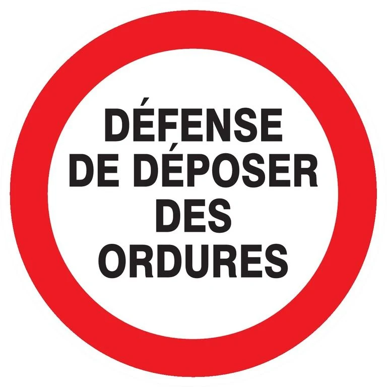Panneau défense de déposer des ordures diamètre 300mm - 622217 Sofop