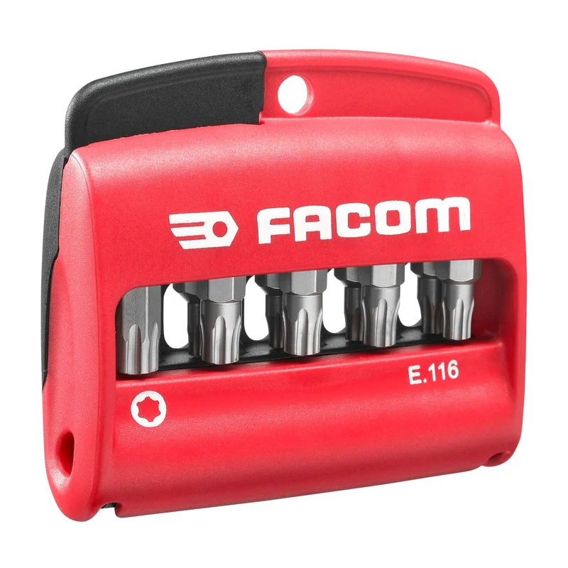 [E.116] Jeu mixte d'embouts 1/4", 25 mm pour vis TORX Plus® et porte-embouts, 10 pièces