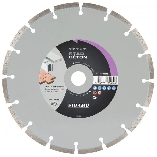 DISQUE DIAMANT STAR BETON D. 230 x 22,23 x h 7 11130010 Sidamo