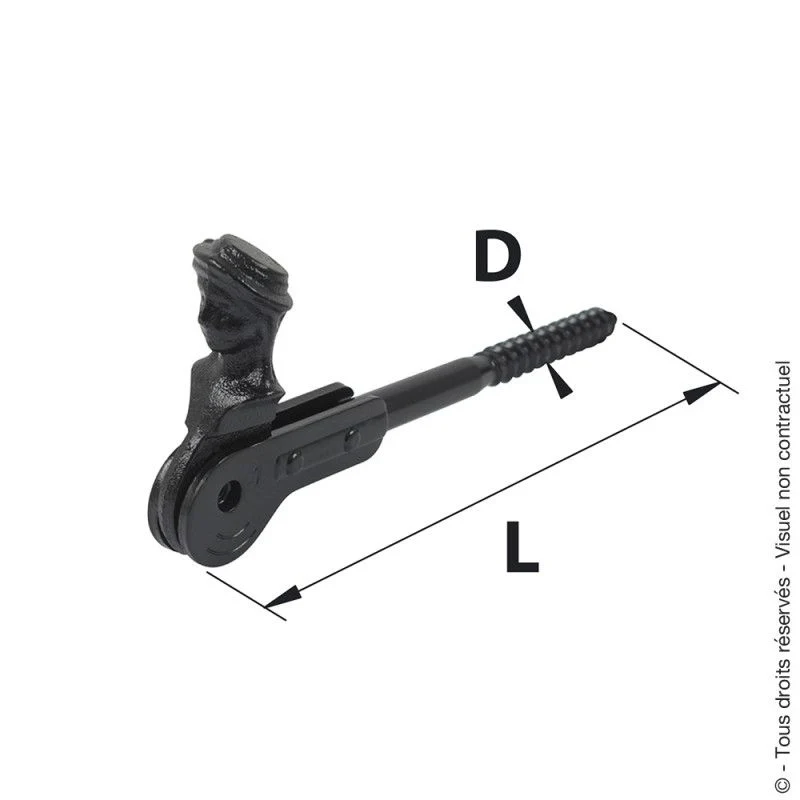 ARRET BERGERE A VISSER longueur 115mm noir - 0724001